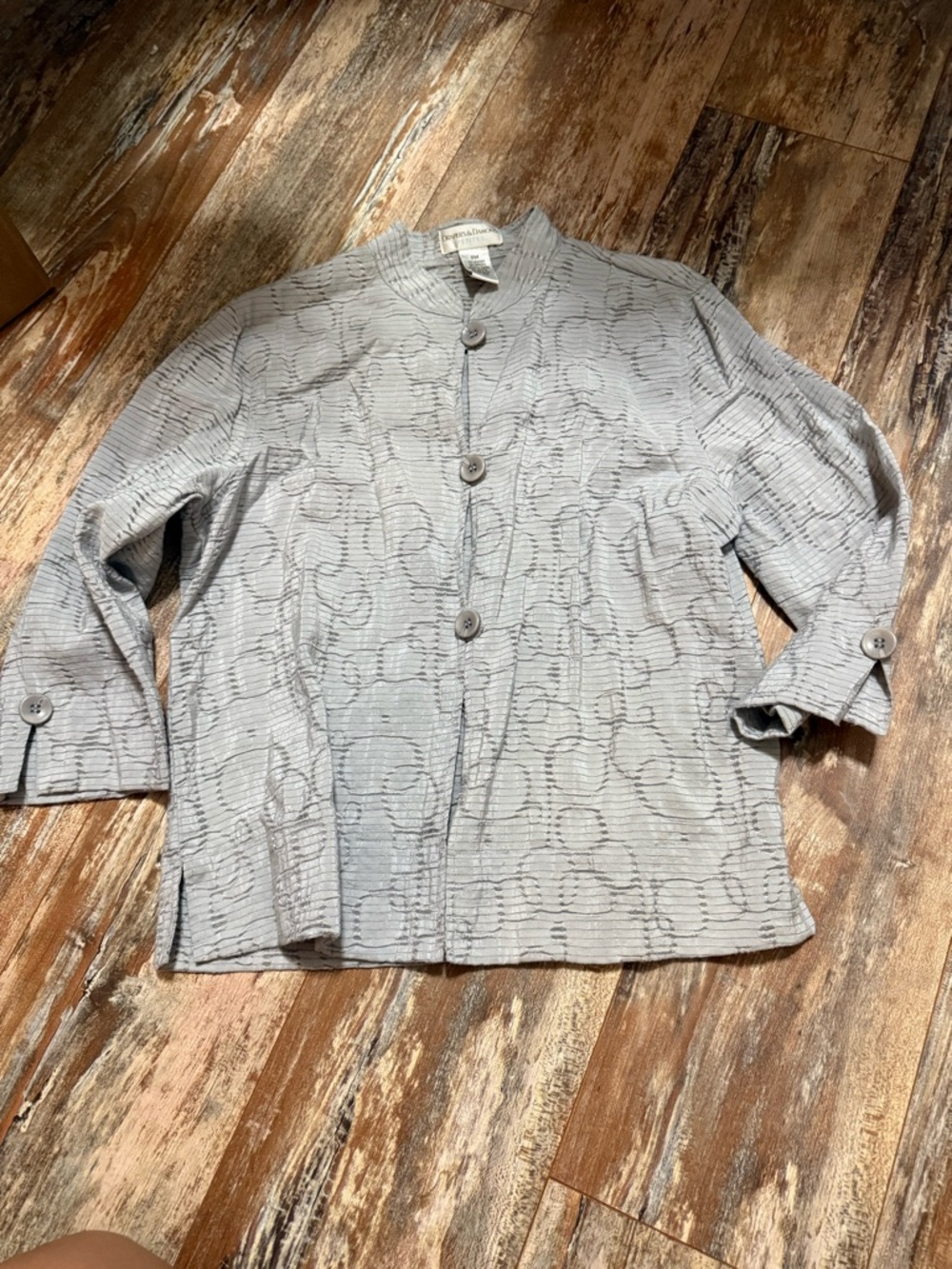 Draper's & Damon's Petite Light Gray Textured Top/jacket